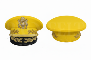Custom Color & Size Embroidered Peak <b>Cap</b> Gold Leaf Design Adjustable Formal Uniform Apparel High Quality Soft Comfortable <b>Caps</b> - Product Image 3
