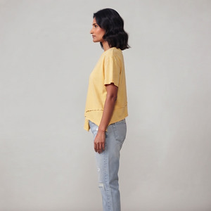 Custom Women's Distressed Drop Shoulder Regular Formal Summer T-Shirt with Short Sleeves Vintage Acid Wash - Product Image 5