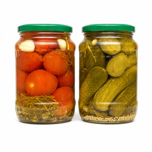 Tasty Hot Sale Best Price <b>Pickled</b> Assorty Whole Unpeeled Cucumber and Tomato Packed in 500ml Mason <b>Jar</b> - Product Image 1