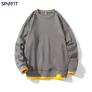 เสื้อสเวตเชิ้ตไหมพรมผู้ชายทรงโอเวอร์ไซส์ บางเบา สำหรับฤดูหนาว สไตล์ลำลอง คอกลม สีพื้น ใส่ได้ทั้งชายหญิง ชุดคู่รัก แฟชั่นแนวสตรีท ฮิปฮอป - Product Image 2