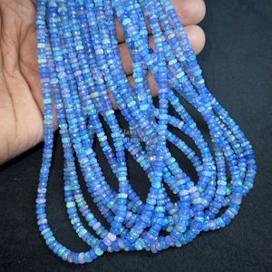 Cuentas facetadas de ópalo etíope azul tanzanita AAA de 4-5 mm, hilo de 16 pulgadas, ópalo de fuego natural para la fabricación de joyas. - Product Image 2