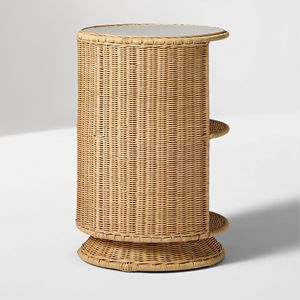 Handwoven Rattan <b>Storage</b> <b>Side</b> <b>Table</b> Round Open Shelf Handmade Eco Friendly Sustainable Furniture Wholesale Bulk OEM Supplier - Product Image 2