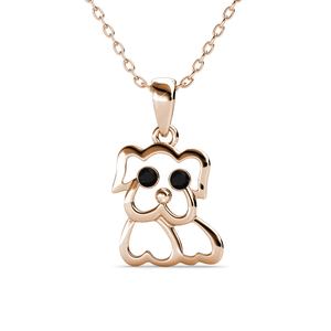 प्यारा पालतू कुत्ता पेलेंट डेसिनी स्वारवोस्की क्रिस्टल स्टर्लिंग चांदी 925 हार के साथ अलंकृत किया गया - Product Image 4