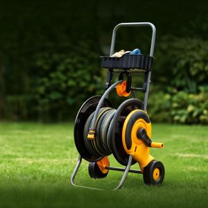 <b>Hose</b> Reel Cart Plastic Heavy-Duty Rewindable Free Standing 50m for Lawn Garden Watering - Product Image 1