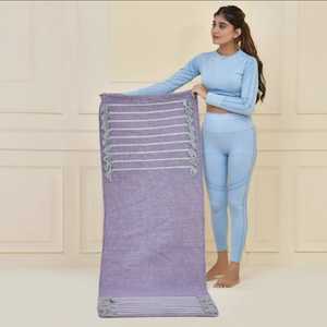 Tapete de Yoga Krafters 2X6 de 6mm, Azul, de Algodón, Tejido a Mano, Antideslizante, Resistente al Sudor, Ecológico, Lavable a Máquina, Plegable, para Meditación y Gimnasio - Product Image 6