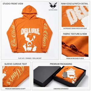 Sudadera con Capucha para Hombre de la Mejor Calidad, Color Naranja Clásico, 100% Algodón, Poliéster y Felpa, Logotipo Personalizado Disponible - Product Image 5