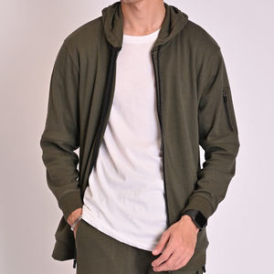 Novedad, Sudadera con Capucha y Bolsillo Canguro de Felpa Francesa, con Cierre, de Algodón, Ecológica, Transpirable, de Alta Calidad, con Logotipo Personalizado - Product Image 1