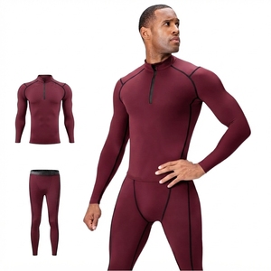 Conjunto de Ropa Deportiva de Compresión Verde para Hombre, Camiseta de Manga Larga con Cierre y Pantalones, Transpirable, Ajustado y que Absorbe la Humedad - Product Image 3