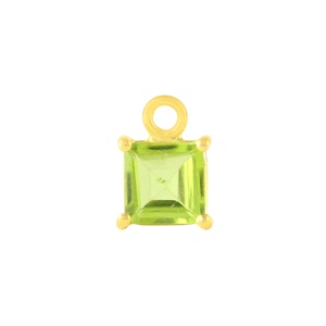 Pendentif Breloque Vintage pour Enfants en Argent Sterling 925 avec Pierre Solitaire Péridot, Pierre de Naissance d'Août - Product Image 2