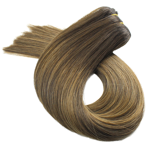 Extensión de cabello humano virgen indio Remy con cutícula alineada, extensión de cabello europeo recto sedoso, 100g de peso, extremos superdoblemente dibujados - Product Image 2