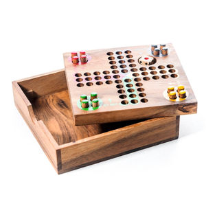 Juego de Mesa Ludo de Madera Hecho a Mano con Caja de Almacenamiento, Juego de Mesa Familiar Clásico |   Ludo de Madera Ecológico para Niños y Adultos - Product Image 2