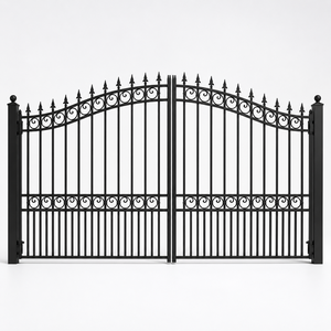 Puerta de Entrada de Doble Hoja para Garaje, Patio y Hogar, Resistente, de Hierro Negro con Recubrimiento en Polvo, Impermeable, para Mayor Seguridad - Product Image 4