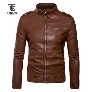 Veste en cuir pour homme, bordeaux, haute qualité, personnalisée, neuve, col montant en toile, imperméable, coupe-vent, respirante, hiver - Product Image 2