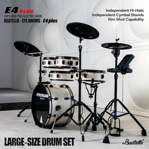 Batterie électronique pleine grandeur pour adultes, 5 fûts et 3 cymbales, enregistrement MIDI USB, coques en bois, peaux de fûts en mesh, batterie acoustique - Product Image 2