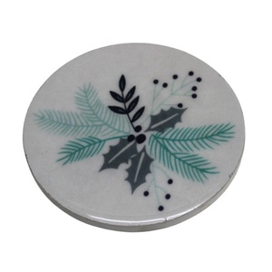 Wholesale Table Top Decoration MDF <b>Board</b> Round Coaster New Style Flower Sticker Enamel <b>Mats</b> and Pads for Kitchen Utensil - Product Image 3