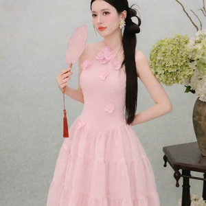 Vestido Largo Sexy de Manga Corta para Mujer, Elegante, Cómodo, Informal, para Eventos Formales, de Seda - Product Image 6