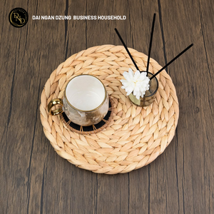 Set de table rond en jacinthe d'eau naturelle, design bohème, résistant à la chaleur, écologique - Product Image 4