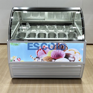Congelador de exhibición de helados para sistema minorista con controlador digital y ventilación forzada para tienda de postres y gelatería - Product Image 2
