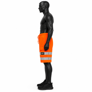 Shorts de travail haute visibilité, pantalons cargo réfléchissants pour la construction avec ceinture élastique – Vente en gros - Product Image 4