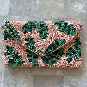 Sac fourre-tout promotionnel de luxe indien traditionnel fait main en perles de verre avec poignée baguette, artisanat durable de qualité supérieure - Product Image 3