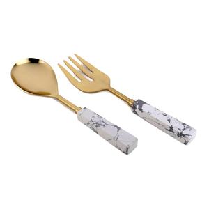 Juego de servidores de ensaladas decorativas, estilo real, hecho a mano, con Color Vector de resina, mango hecho a mano - Product Image 6