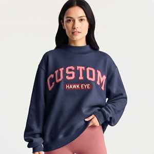 เสื้อสเวตเชิ้ตคอเต่าแบบมีฮู้ดทรงหลวมสไตล์สตรีทแวร์ แขนเสื้อแบบดรอปโชว์เดอร์ สำหรับผู้หญิง - Product Image 1