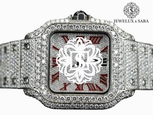 Montre Hip Hop de Luxe à Cadran Moissanite Très Demandée, Entièrement Sertie de Diamants VVS, en Acier Inoxydable, Disponible au Prix d'Usine - Product Image 4