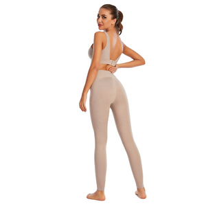 Ensemble de vêtements de sport pour femmes en 2 pièces, haut court sans manches et short, col en V, extensible en spandex/coton, tenue de sport décontractée confortable - Product Image 2