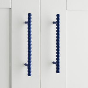 Solid Brass Custom Blue Finish Wardrobe <b>Pull</b> Cabinet Door Handle Black Drawer <b>Pull</b> - Product Image 1