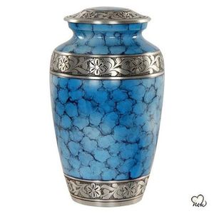 โกศสีม่วง โกศลายดอกไม้สีเงิน โกศสำหรับแสดงความรำลึก โกศศิลปะสำหรับจัดแสดงเพื่อเป็นที่ระลึก โกศสำหรับจัดแสดงอย่างหรูหรา ของตกแต่งโลหะคุณภาพพรีเมียม - Product Image 3