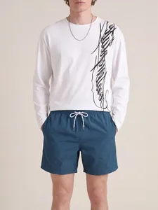 Shorts de Playa para Hombre, Color Azul Rey, Estampado de Cerveza, Diseño de Dibujos Animados, Secado Rápido, Cintura con Cordón - Product Image 5