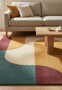 Alfombra de Lana Tufted Hecha a Mano de Primera Calidad, Antideslizante, de Pelo Medio, Diseño Abstracto Moderno, Alfombra Suave y Lujosa para Sala de Estar y Dormitorio - Product Image 3