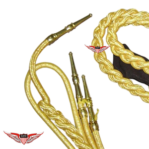 Aiguillette de parade tressée dorée soviétique, Aiguillette torsadée avec pointe métallique - Product Image 4
