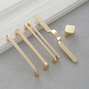 Nordic Style Single Hole Kitchen <b>Cabinet</b> Luxury Real <b>Gold</b> Handle European Modern Simple Wardrobe Light Furniture Handles <b>Knobs</b> - Product Image 3
