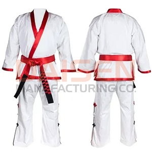 Uniforme de Taekwondo blanc pour adultes unisexe, 100% coton, durable, coupe classique, vêtements d'arts martiaux - Product Image 6