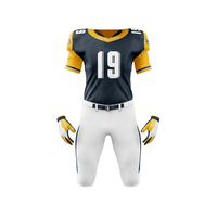Ensemble de maillot et pantalon de football américain de haute qualité en polyester respirant et imperméable, personnalisable pour les équipes de jeunes et d'adultes