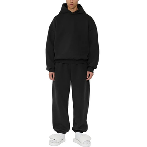 Customized Logo Oem Tracksuit Winter Men Fleece Fabric Mens Heavy Weight Sweats Pullover Sports Hoodie <b>Sweatpants</b> <b>Sets</b> - Product Image 4