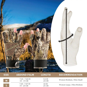 Guantes Tácticos de Camuflaje Resistentes |   Equipo de Caza con Palma Reforzada Antideslizante |   Guantes Cálidos Aislantes con Camuflaje Forestal - Product Image 5