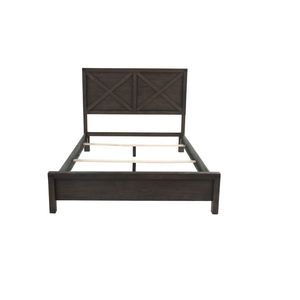 Letto matrimoniale in legno con design a X, stile rustico contemporaneo, colore espresso, un look unico per la camera da letto - Product Image 5