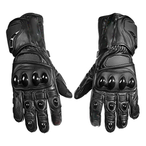 Guantes de Motocicleta de Alta Calidad, Transpirables, de Fibra de Carbono y Cuero, Resistentes al Viento y al Agua, con Calefacción, Cierre de Gancho y Bucle, para Dedos Completos - Product Image 1