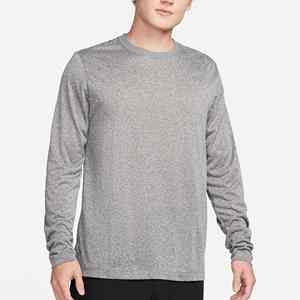 เสื้อยืดออกกำลังกายผ้าฝ้ายถัก 100% ระบายอากาศ ป้องกันรังสียูวี ทรงเข้ารูป แขนยาวรัดรูป สำหรับออกกำลังกายในยิม - Product Image 2