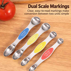 Juego de Cucharas Medidoras de Acero Inoxidable Coloridas, Cucharas Magnéticas de Doble Extremo, Herramientas de Medición para Hornear y Cocinar - Product Image 4