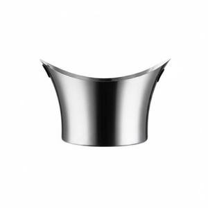 Seau à glace rustique en métal fait main, design rond, poignées en bois de cerf, refroidisseur de fête pour le stockage de bouteilles de champagne et de vin, articles de bar - Product Image 2