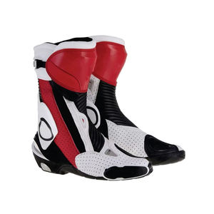 Bottes de moto en cuir véritable, chaussures de course pour hommes, chaussures de moto respirantes, durables et confortables, chaussures de course pour motards - Product Image 1