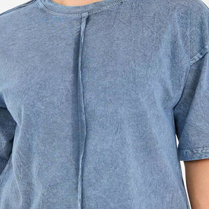 T-shirts pour femmes en coton et élasthanne, col rond, logo uni, streetwear, manches courtes, respirants, anti-rides, séchage rapide - Product Image 3