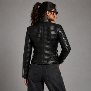 High quality best price best selling <b>leather</b> <b>jacket</b> Ladies PU <b>Leather</b> <b>Jacket</b> For Women With Zipper Front <b>Long</b> Sleeve Stylish - Product Image 4