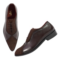 Chaussures habillées en cuir véritable à lacets pour hommes, style Oxford à bout pointu avec motif imprimé, semelle extérieure en caoutchouc, idéales pour les fêtes et toutes les saisons, gaufrées