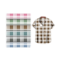 2025 dernier fil teint hommes flanelle chemise tissu plaid 100% coton tissé tissu flanelle chemises à carreaux pour hommes