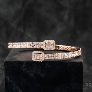 สร้อยข้อมือชาร์มเพชรทรงกลมเจียระไนแบบบริลเลียนท์ ชุบทอง 14K สำหรับทุกเพศ สไตล์ฮิปฮอป ประดับเพชรเต็มเม็ด สี D พร้อมใบรับรอง GIA - Product Image 1
