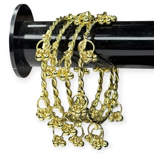 Premium Kashmiri Jhumki Gold Tone <b>Bangles</b> with Ghungroo Dangling <b>Charms</b> Trendy for Weddings and Functions - Product Image 1